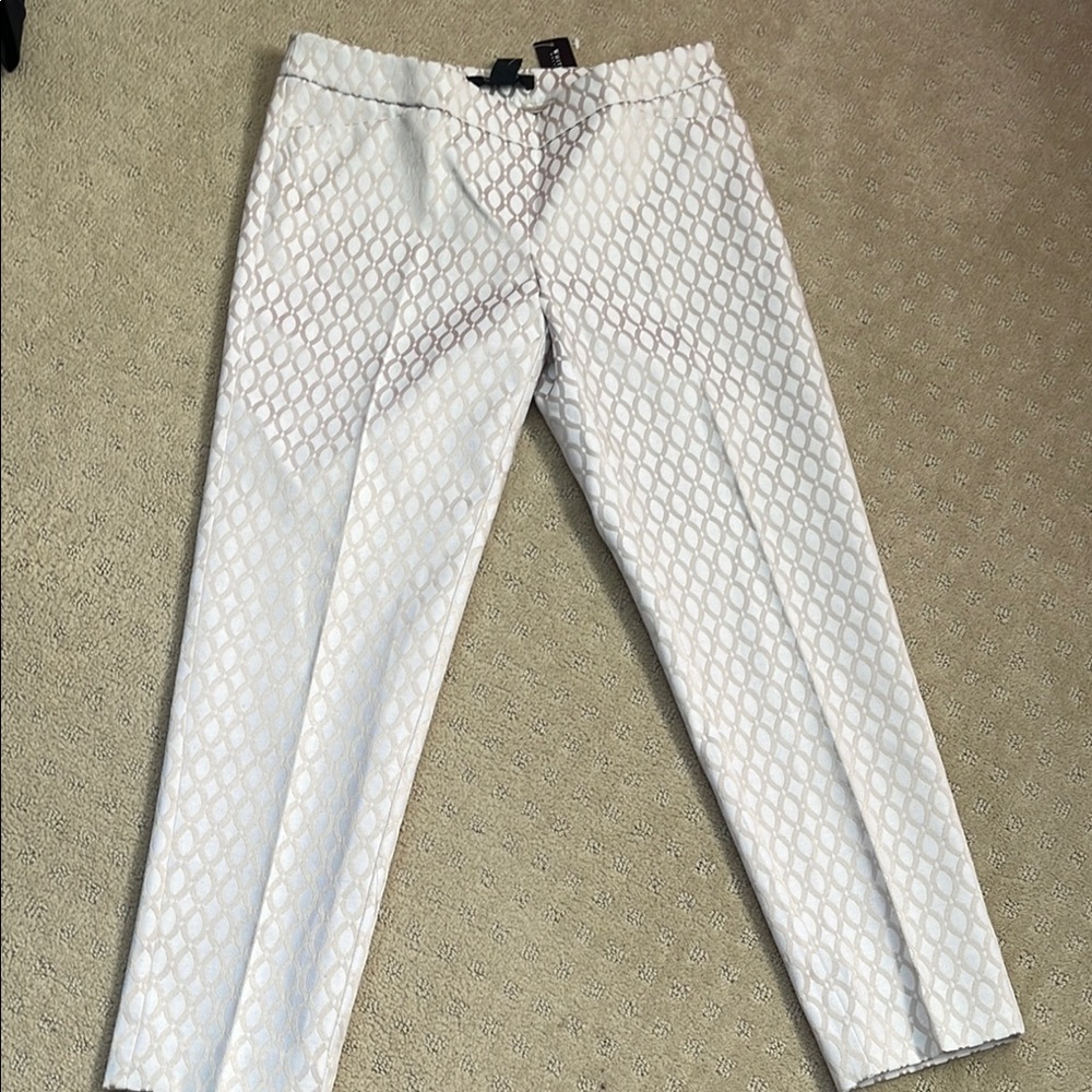Men's White Patterned Pants